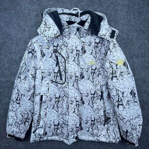 Merence Coat Small Oscillator Series Jacket Splatter Ski Snow Hood Faux Fur Warm